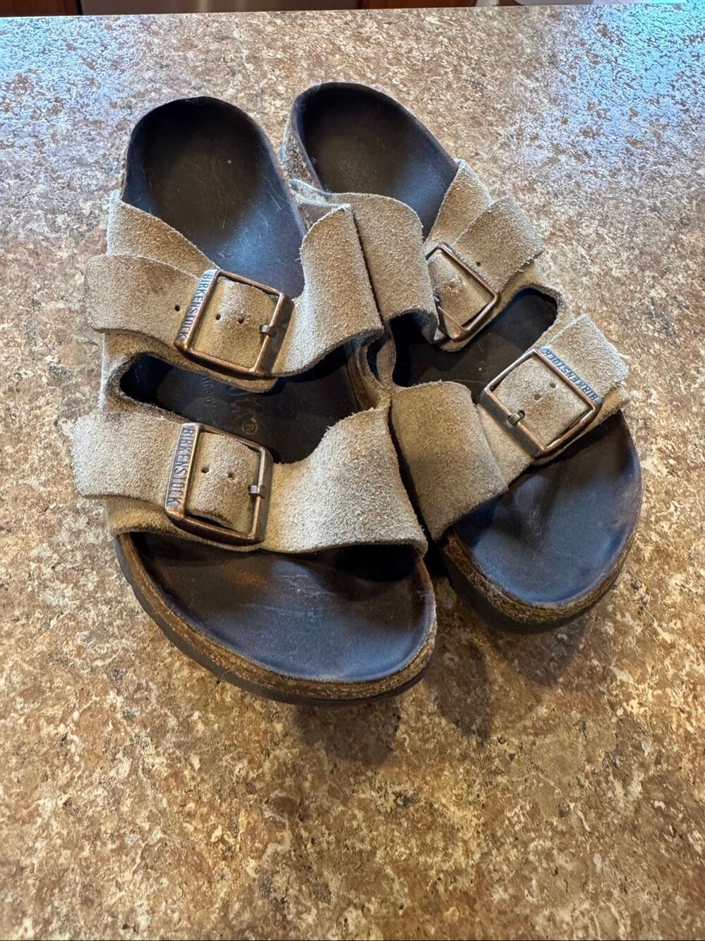 Birkenstock Arizona Suede Sandals Taupe EU 37 US Women’s 6-6.5